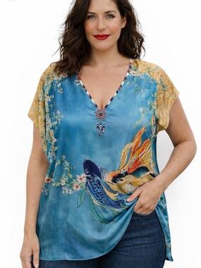 Johnny Was Oronoco silk beaded Kaftan NWT RARE